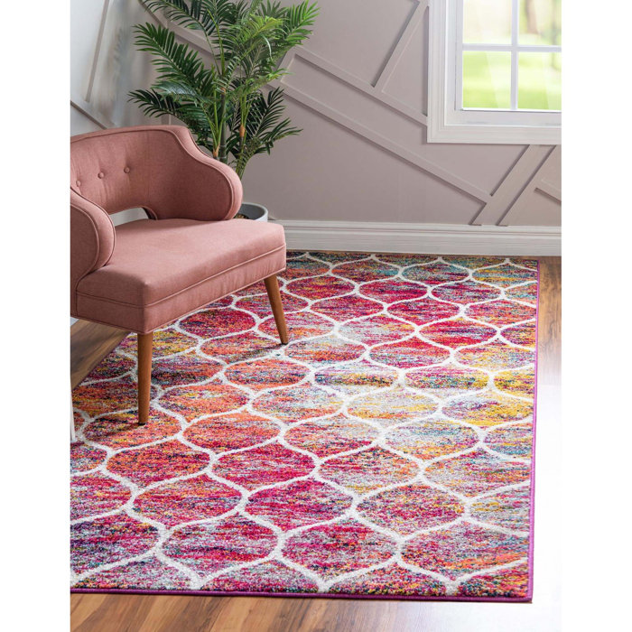 Winston Porter Rivanna Geometric Red Area Rug & Reviews Wayfair